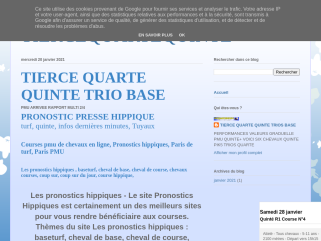 TIERCE QUARTE QUINTE TRIO BASE
PMU ARRIVEE RAPPORT MULTI 2/4
PRONOSTIC PRESSE HIPPIQUE
turf, quinte, infos dernières minutes, Tuyaux
Courses pmu de chevaux en ligne, Pronostics hippiques, Pa