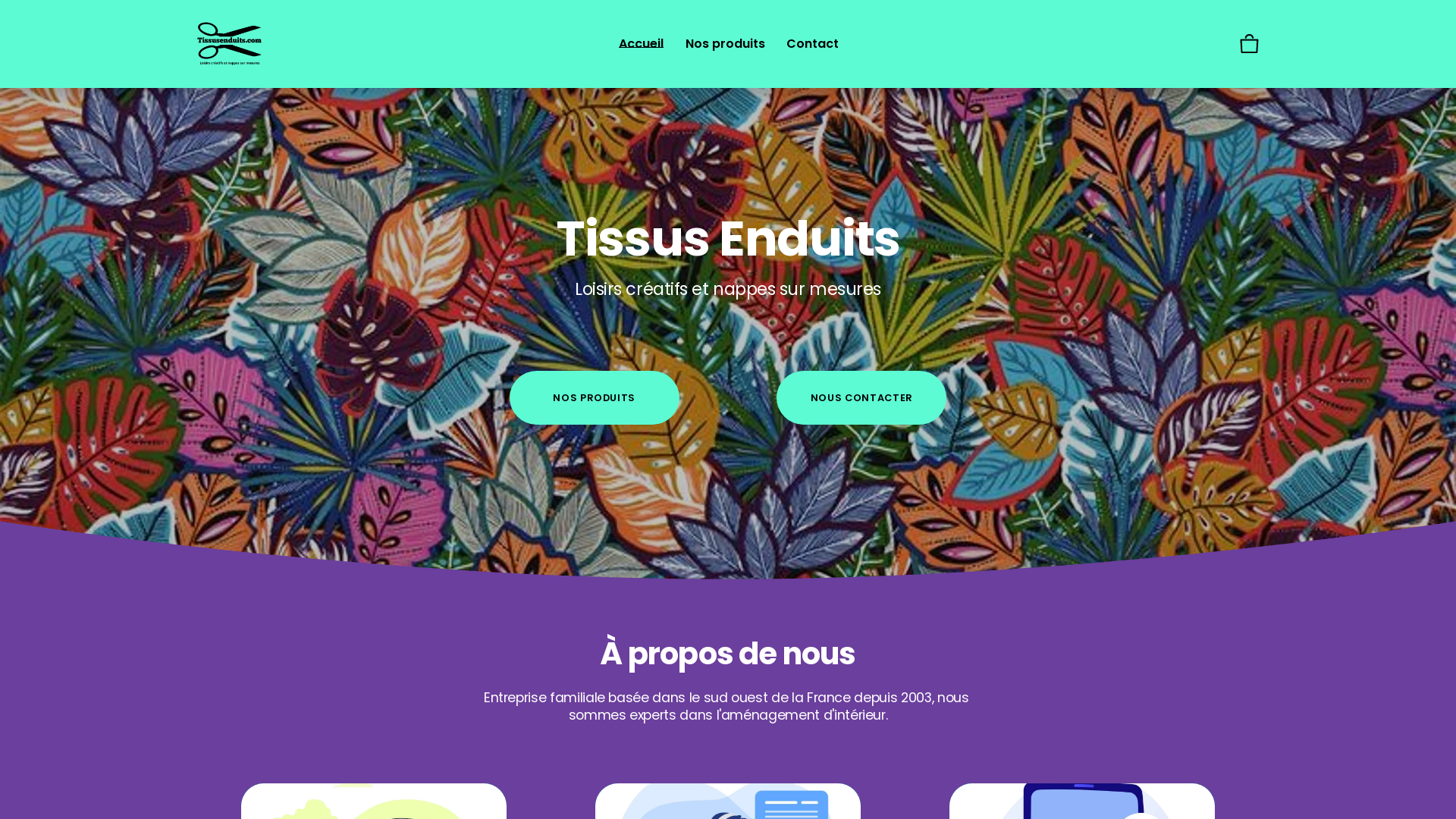 Capture d'écran de Tissus et toile enduite nappe
Un très grand choix de tissus