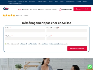 Déménagement en Suisse, prix, devis, tarif