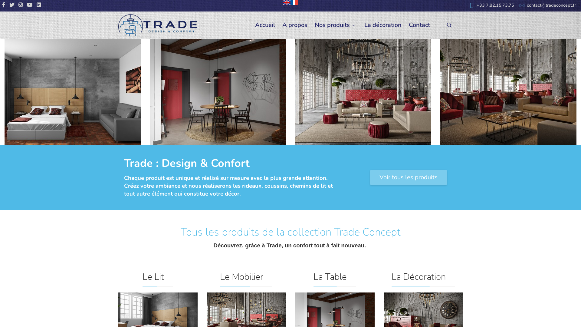 Capture d'écran de Trade : Votre partenaire en décoration, aménagement et linge