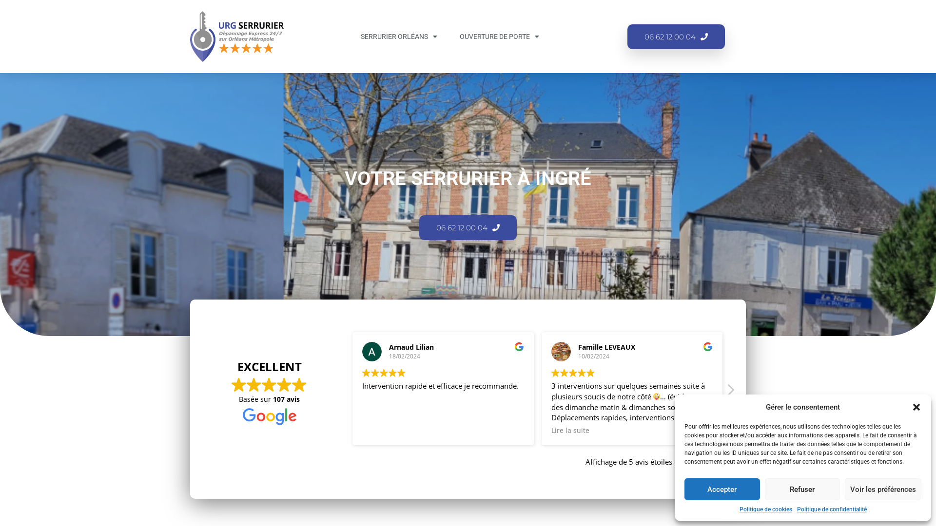 Capture d'écran de Dépannage serrurier plombier chez le particulier 7/7 24H/24H dans les 30 minutes a Ingré
