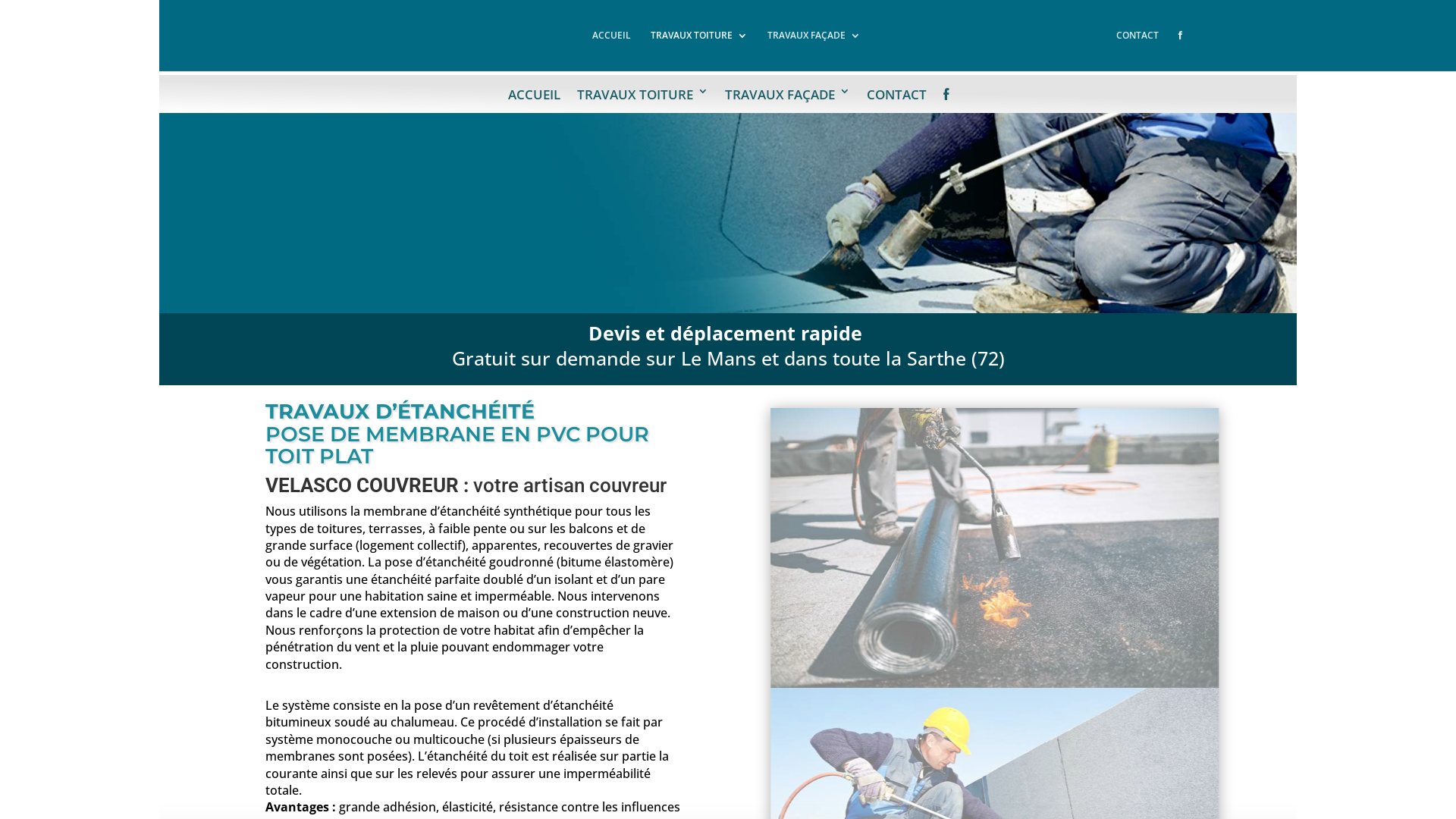 ÉTANCHÉITÉ TOIT PLAT
sur Le Mans et dans toute la Sarthe (72)