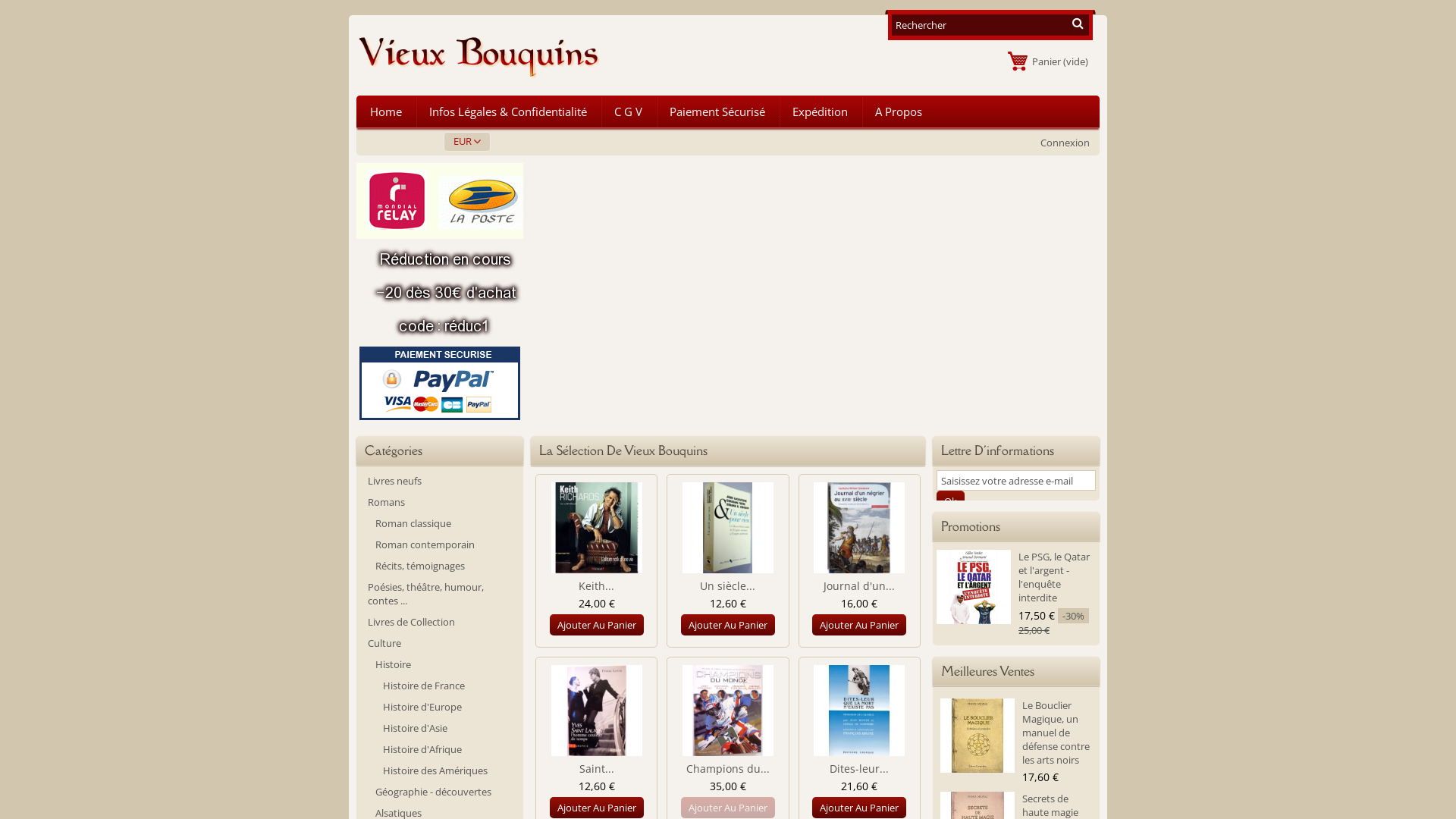 Capture d'écran de Bouquiniste en ligne, vente de livres d'occasion. 