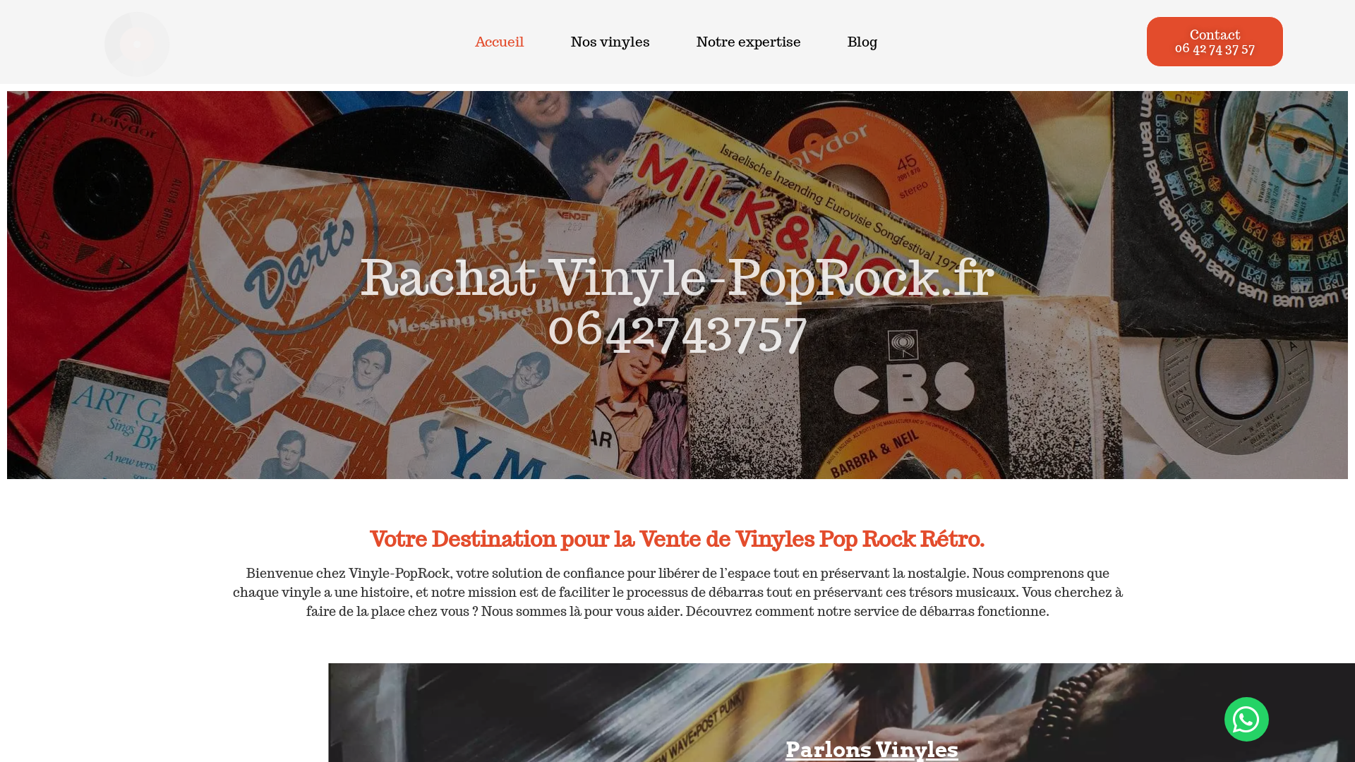 Capture d'écran de Rachat vinyles 
débarras appartement