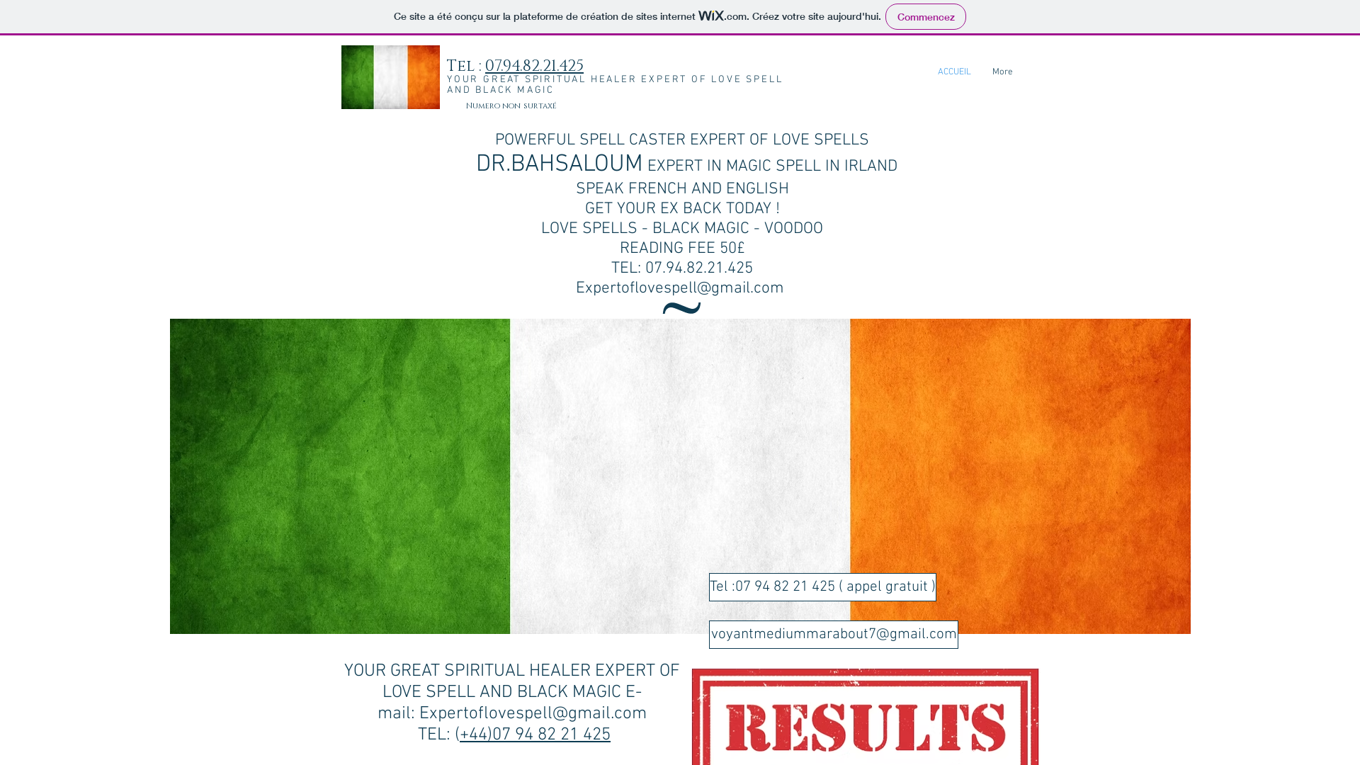 Capture d'écran de GET YOUR EX BACK TOADAY Spiritual healer in Ireland Powerful spell caster expert of love spells 07 94 82 21 425