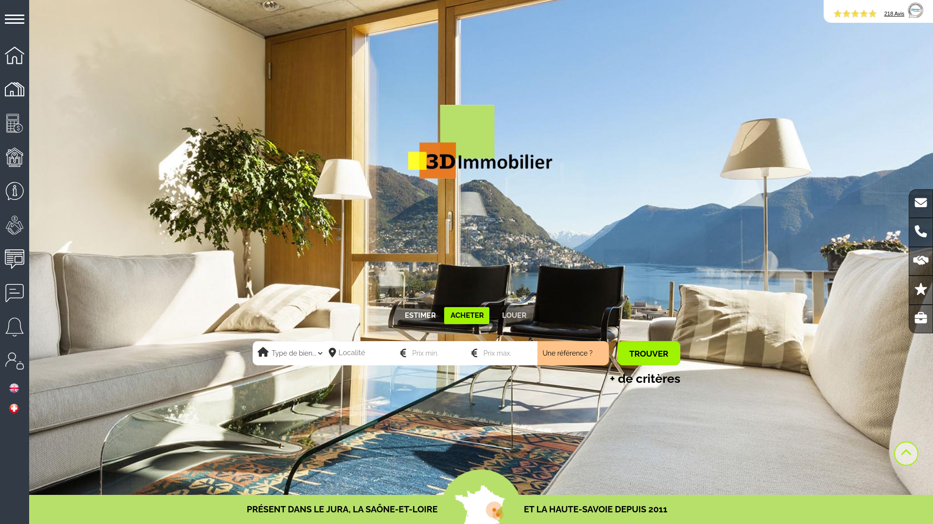 Capture d'écran de Agence immobilière 3D ImmobilierUne nouvelle image de l'immobilier!Visite virtuelleSecteur d'activité : Bourgogne Franche-Comté.Départements : Jura, Saône-et-Loire, Côte d'Or, Doubs.