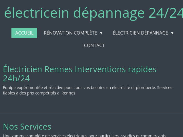 Capture d'écran de électricien dépannage Rennes