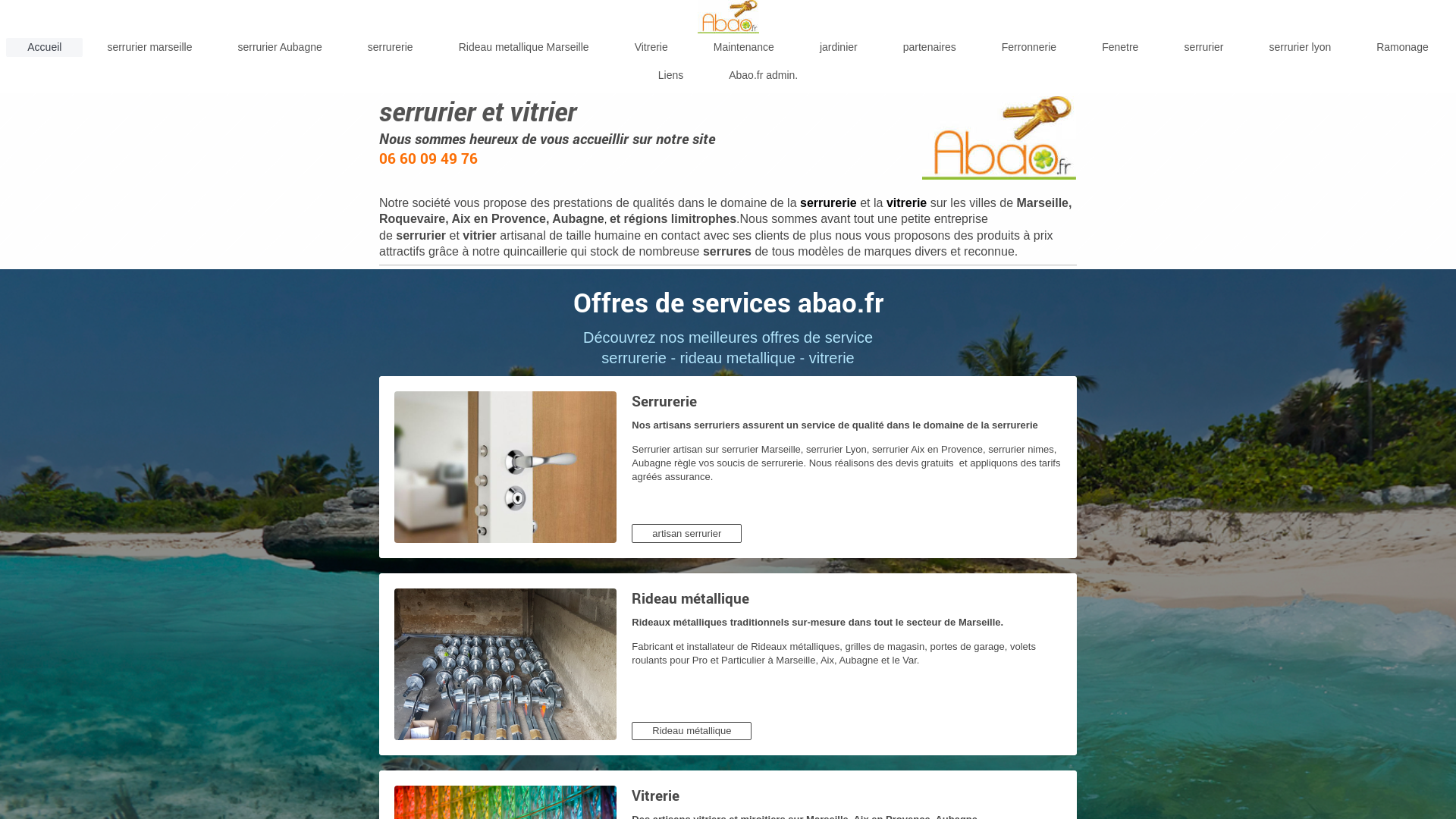Capture d'écran de Serrurier et vitrier expérimenté sur Marseille