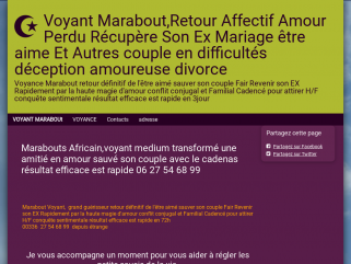 Voyant Marabout, Retour Affectif Amour Perdu Récupère Son Ex Mariage être aime Et Autres couple en difficultés déception amoureuse divorce
Voyance Marabout retour définitif de l'être aimé