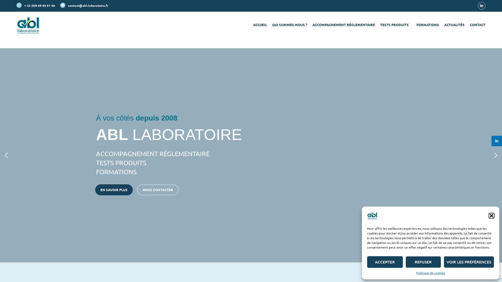 Capture d'écran de ABl-laboratoire.fr Expert scientifique et r