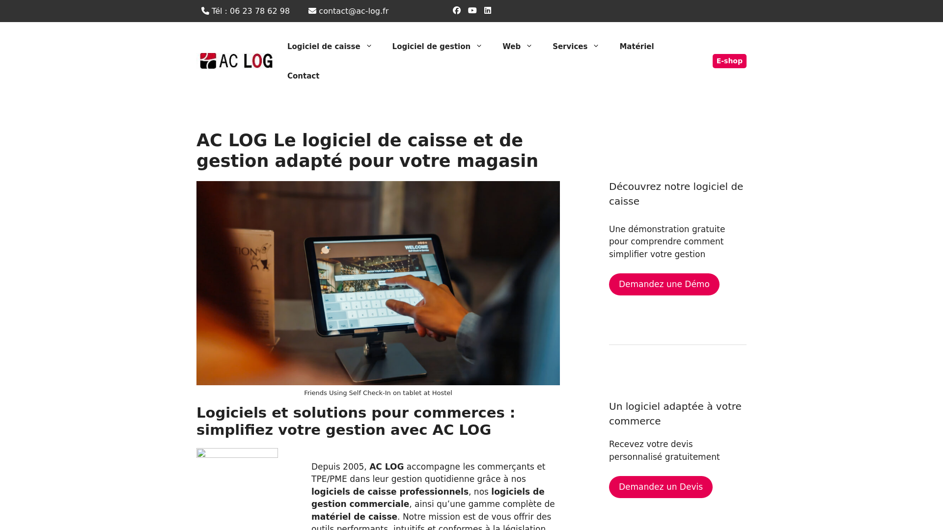 Capture d'écran de Logiciel de caisse : encaissement magasins (boutique, magasin, salon de coiffure) et logiciel de gestion commerciale, logiciel de caisse informatique