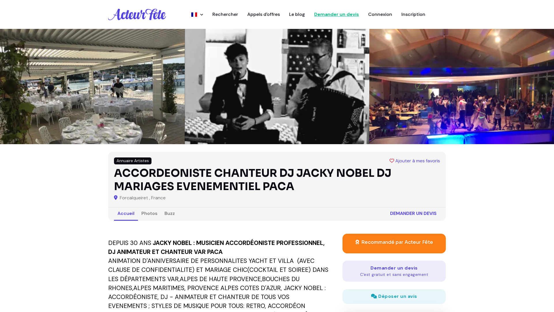 Capture d'écran de JACKY NOBEL ACCORDEONISTE DJ THE DANSANT GUINGUETTE  MARIAGE PACA BAL MUSETTE SOIREES RETRO VAR 83 BUCHES DU RHONES 13 ALPES DE HAUTES PROVENCE 04 ALPES MARITIMES 06 MONACO