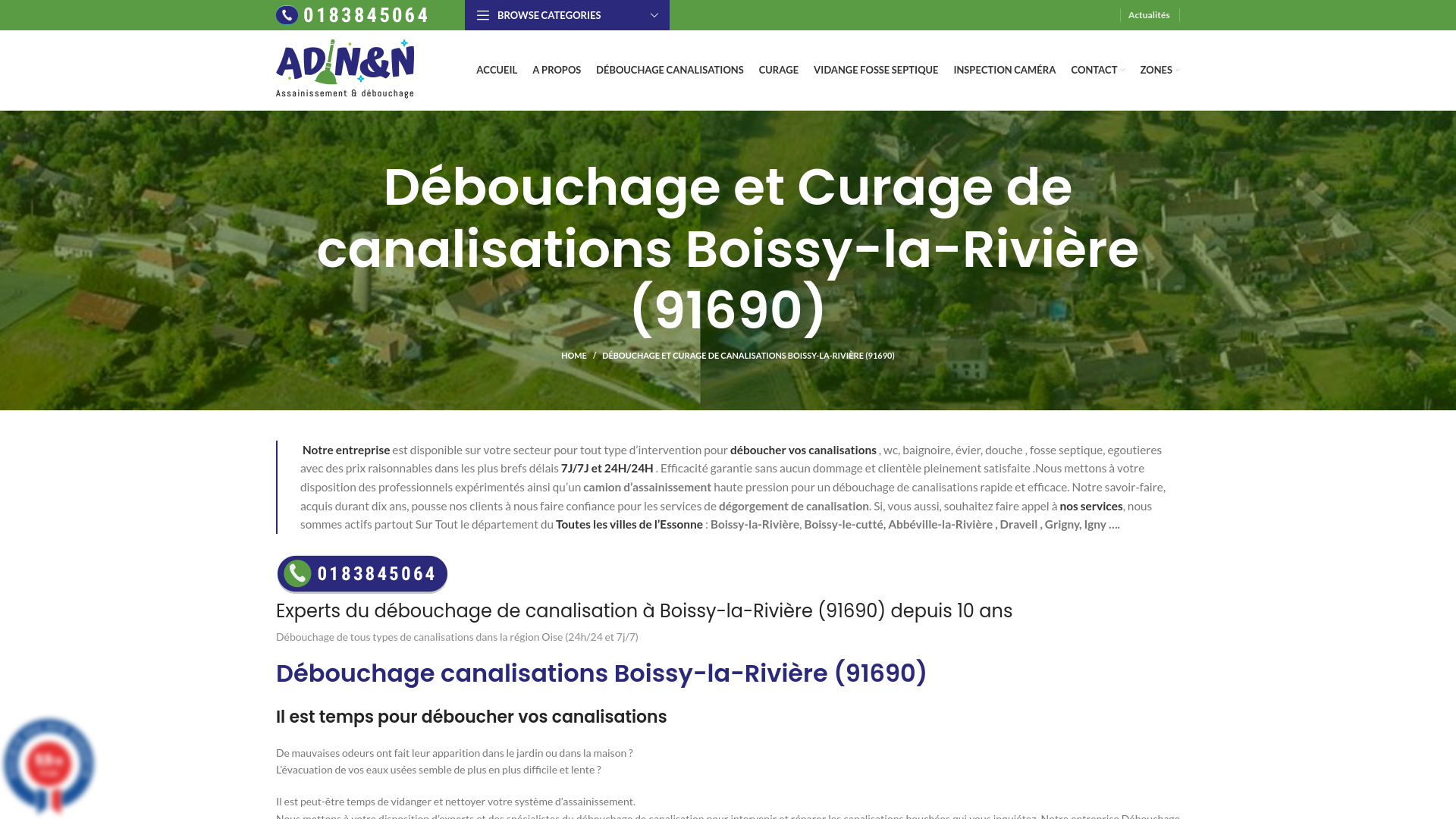 Débouchage canalisation boissy-la-riviére