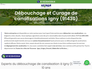 Débouchage canalisation igny 