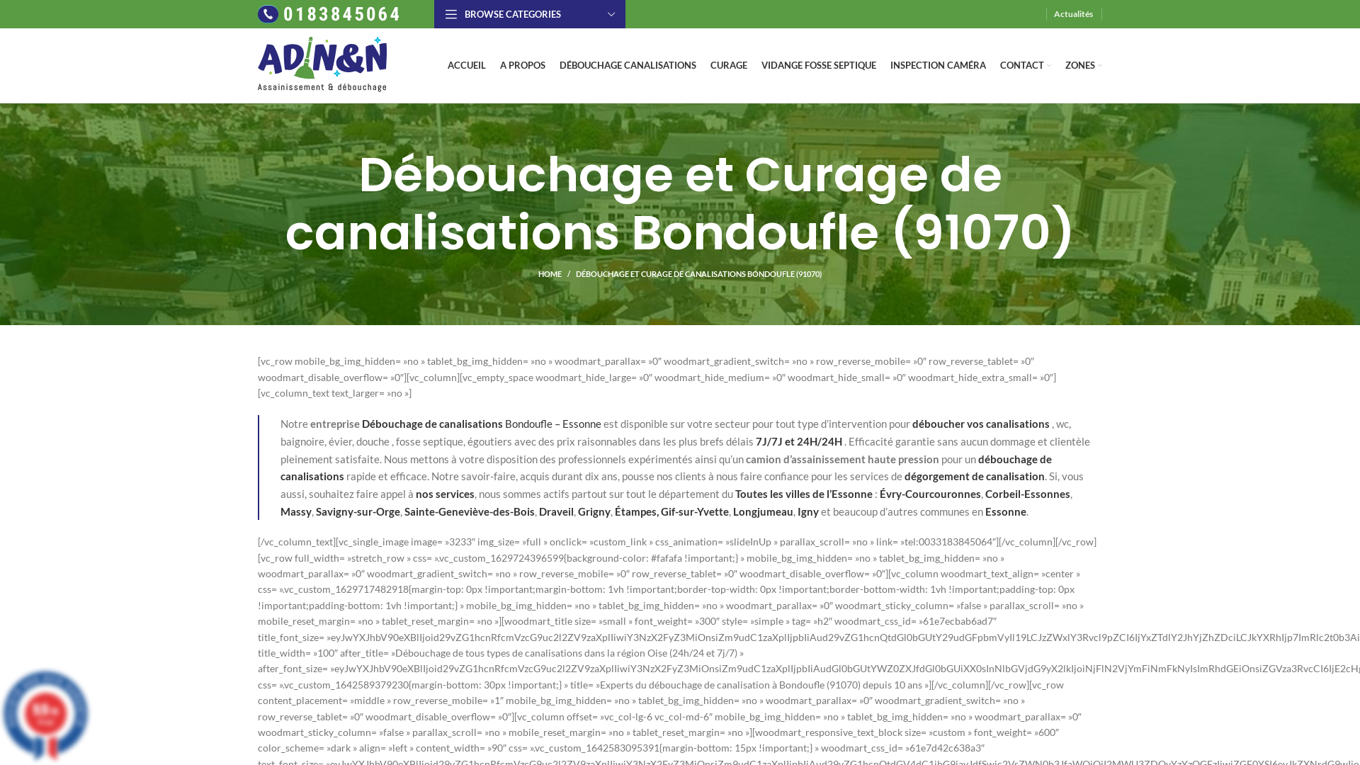 Capture d'écran de Debouchage canalisation bondoufle 