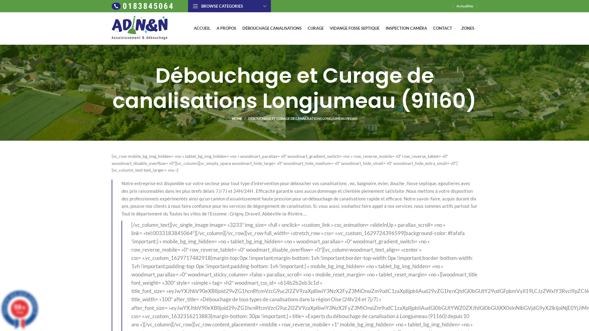 Débouchage canalisations longjumeau