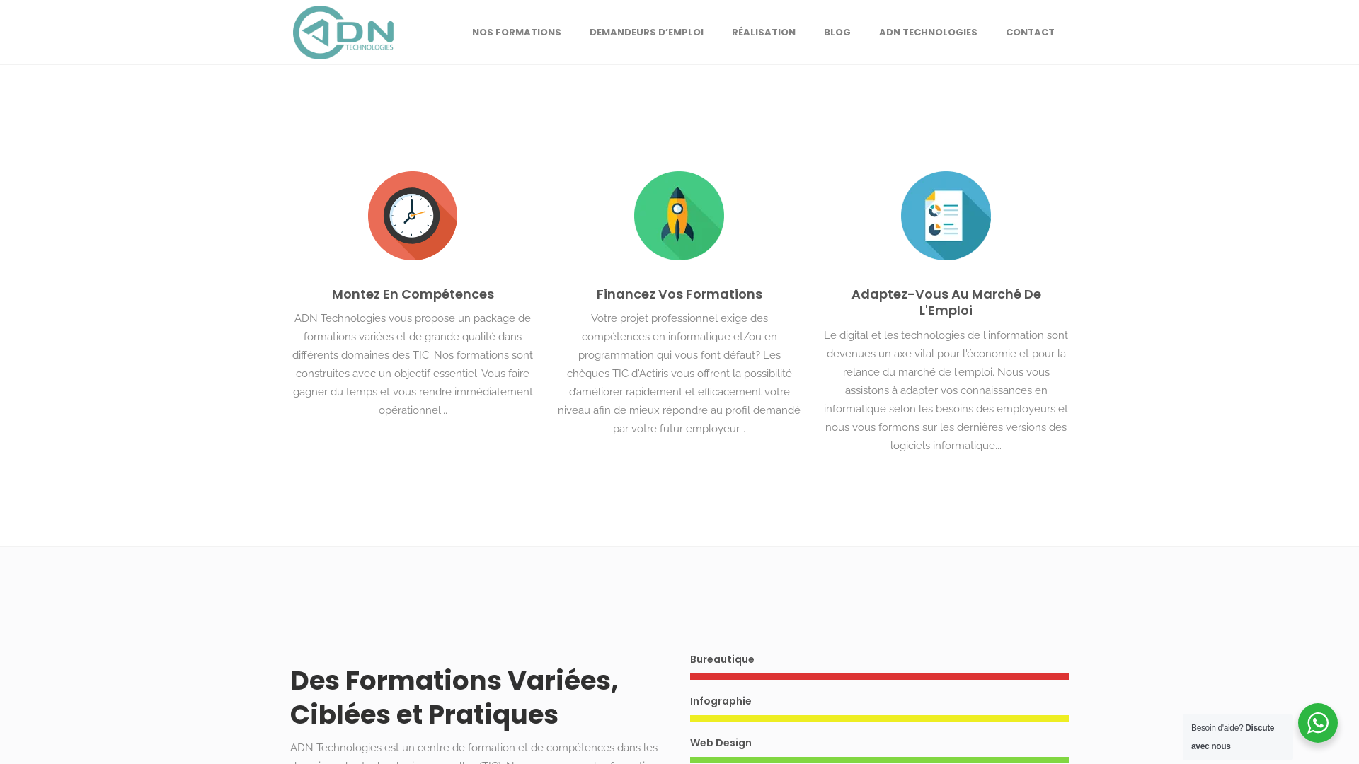 Capture d'écran de ADN TECHNOLOGIES FORMATION