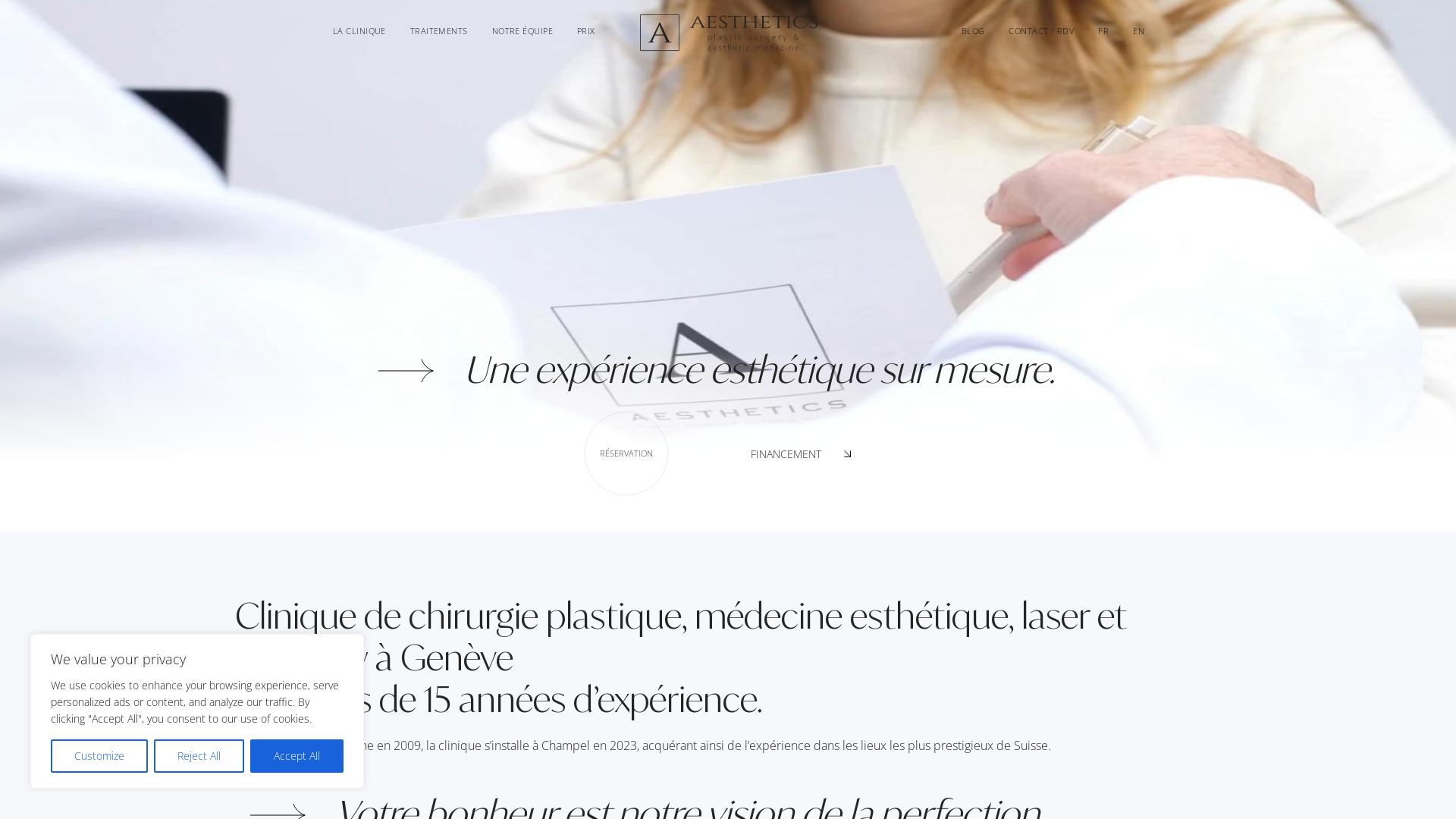 Capture d'écran de Chirurgie esthétique à Genève - Clinique Aesthetics