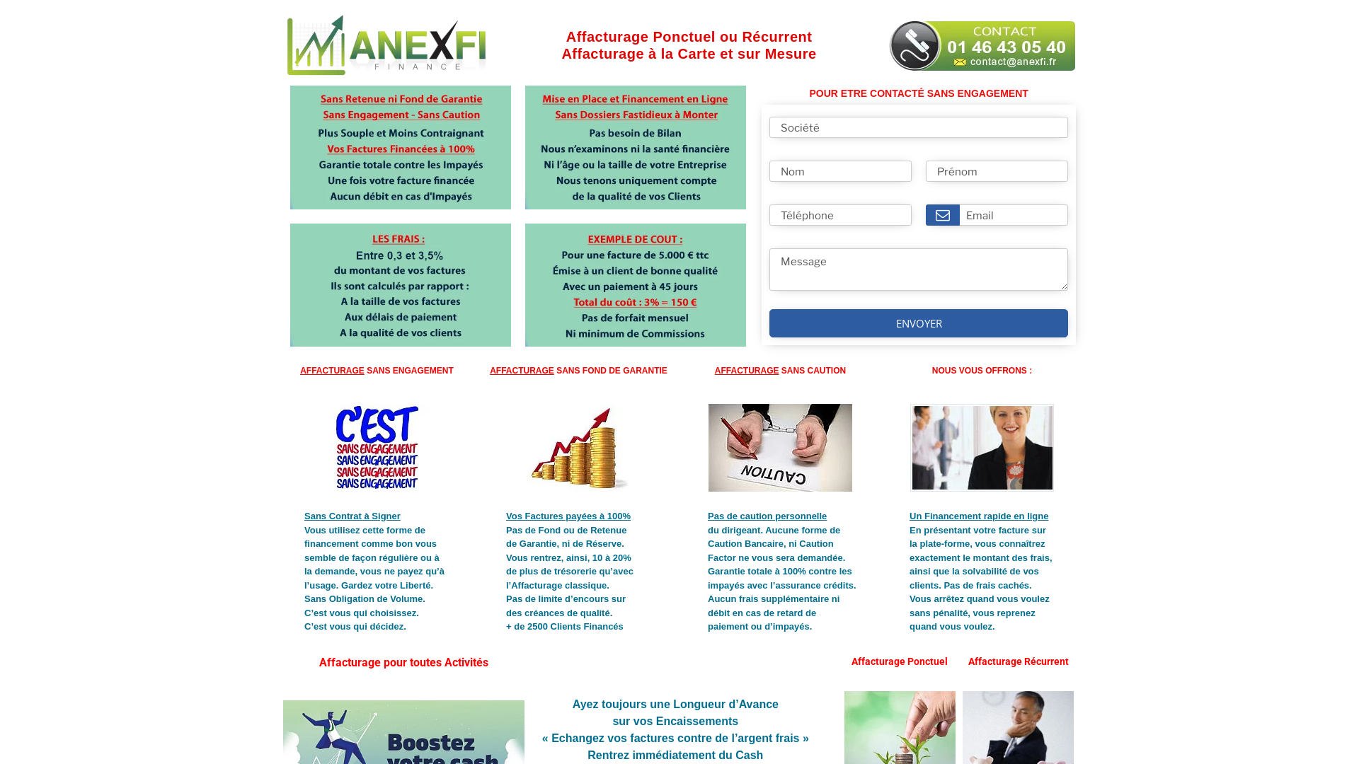 Capture d'écran de Affacturage Ponctuel et Affacturage à la Carte | 01 46 43 05 40