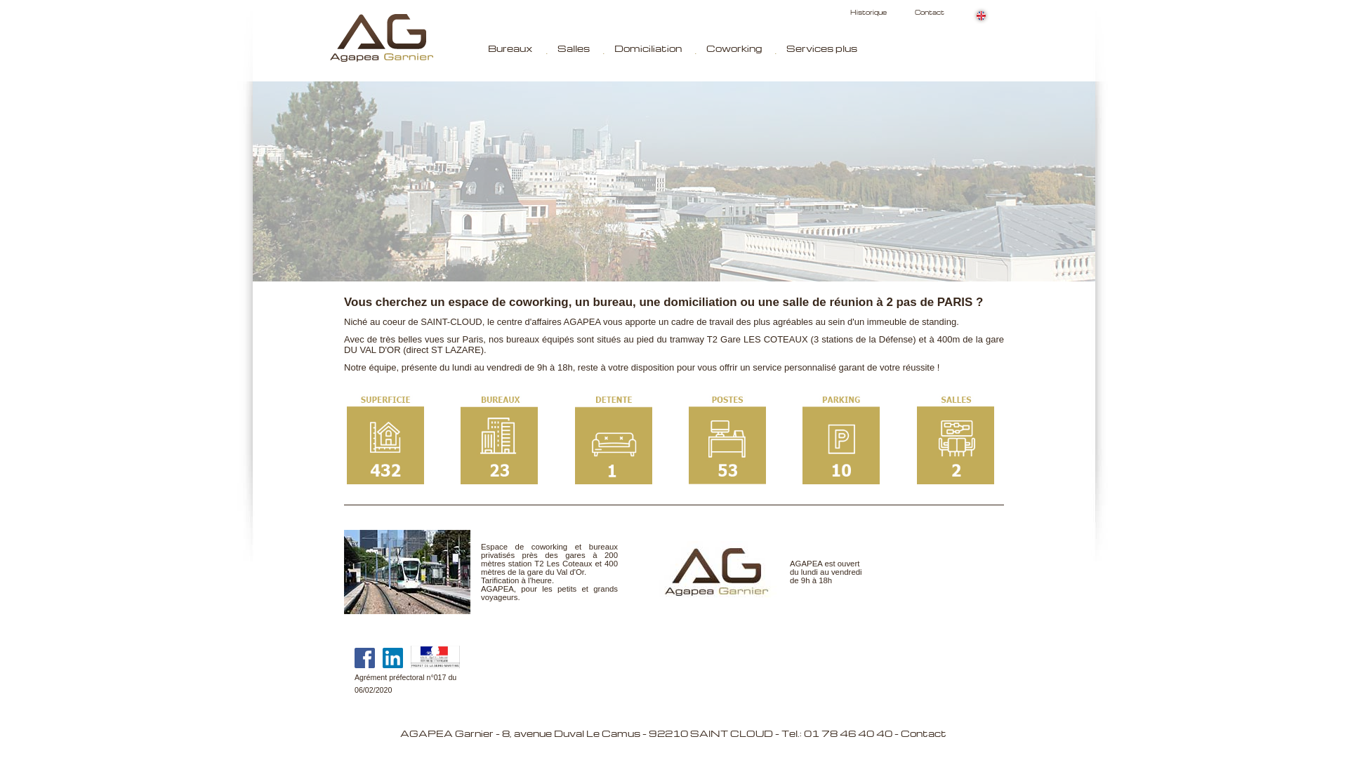 Capture d'écran de Centre daffaires, domiciliation, salles de réunion, permanence téléphonique.