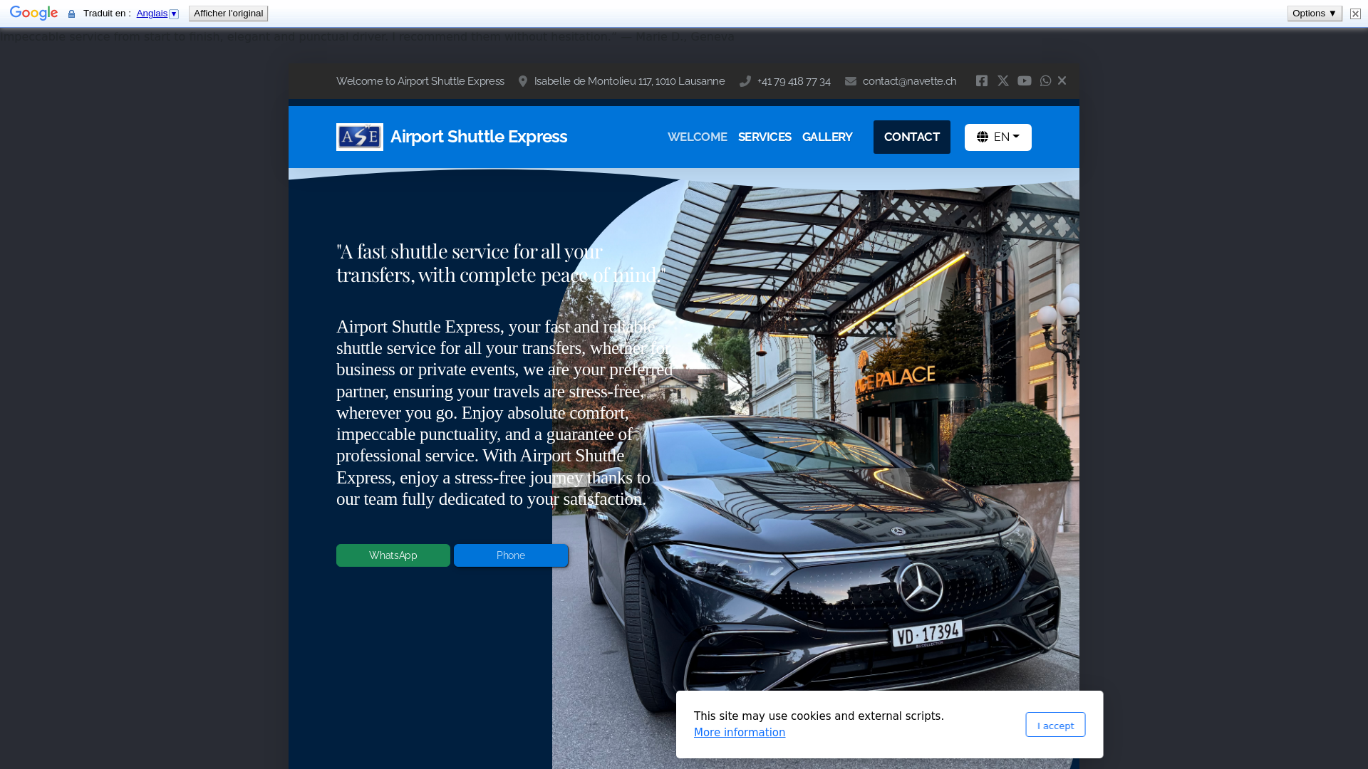 Capture d'écran de Navette aéroport, taxi, limousine, VTC, Uber 