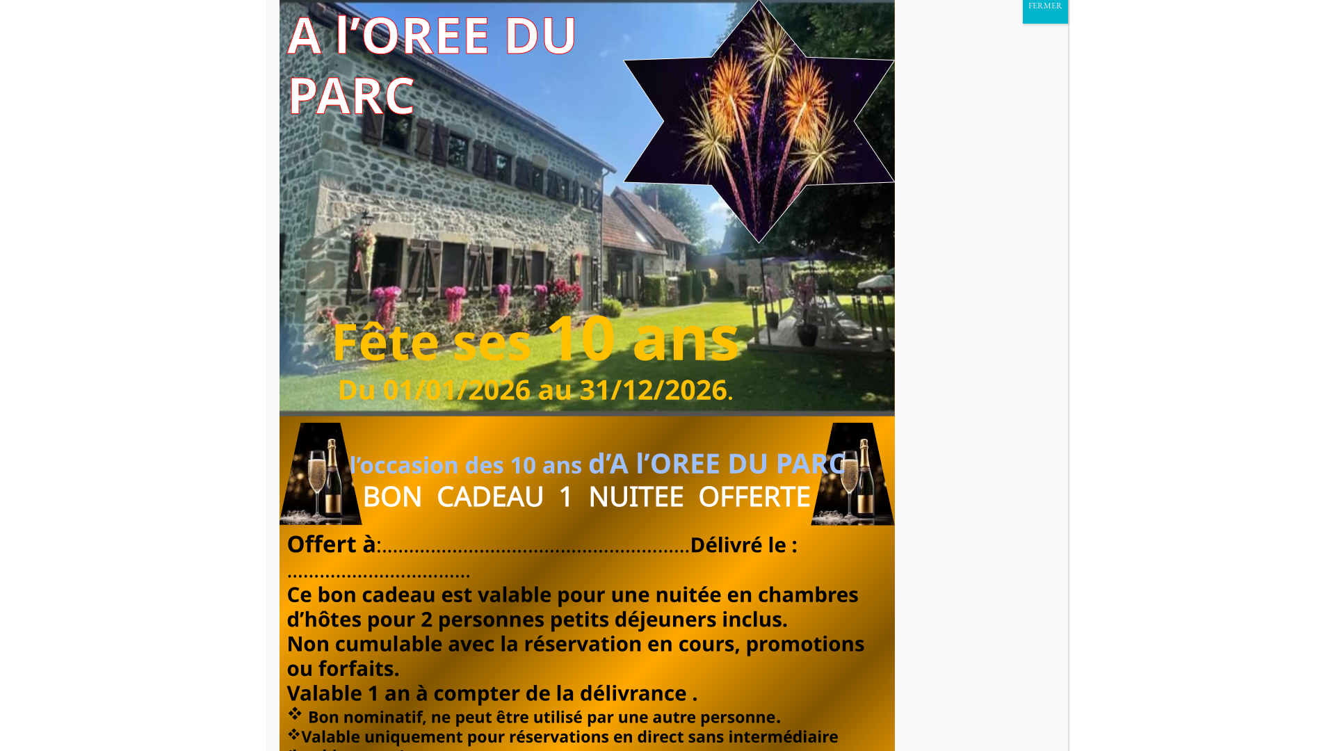 Capture d'écran de A L'OREE DU PARC