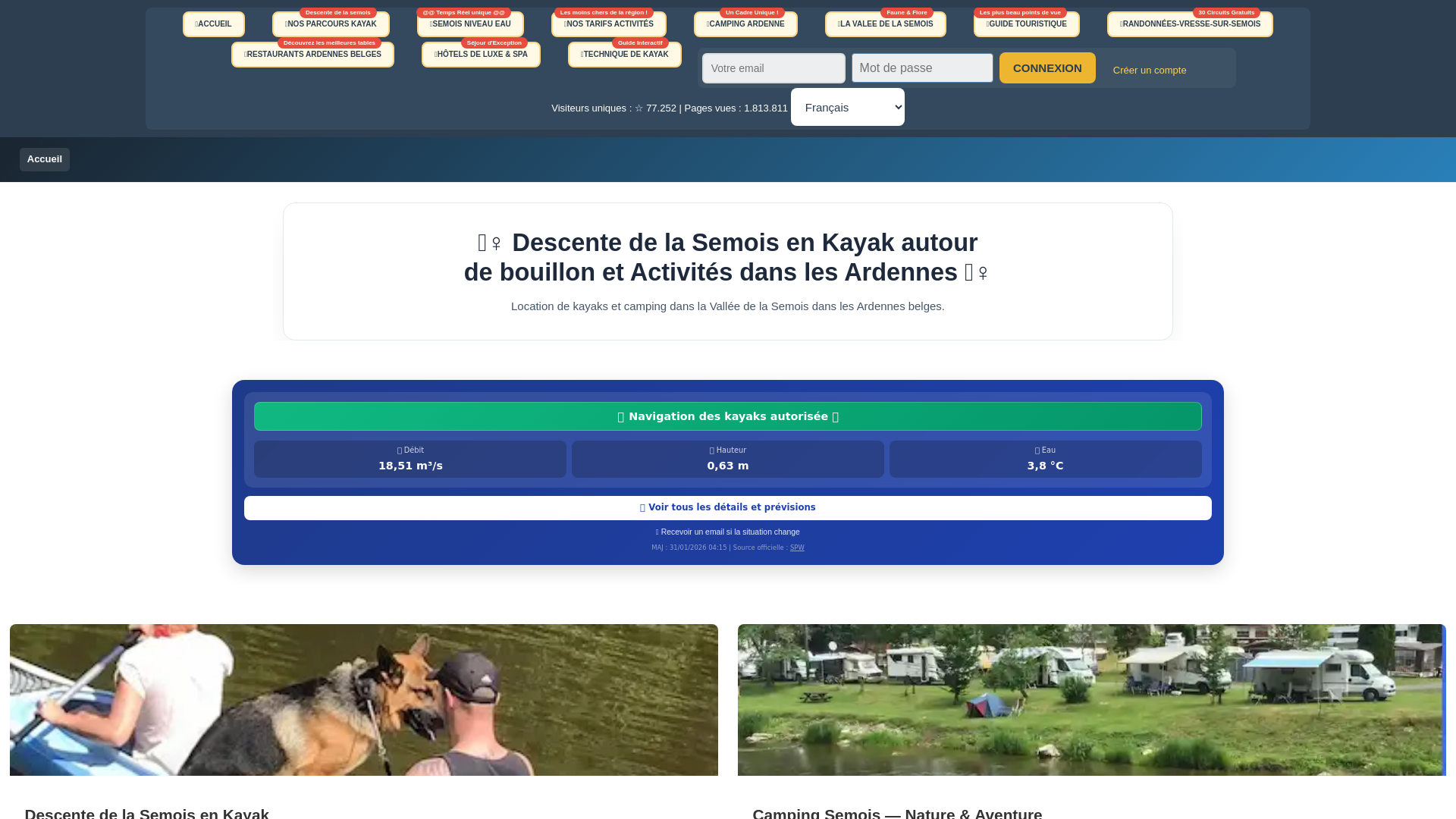 Accueil 🚣‍♀️ Descente de la Semois en Kayak autour de bouillon et Activités dans les Ardennes 🚣‍♀️