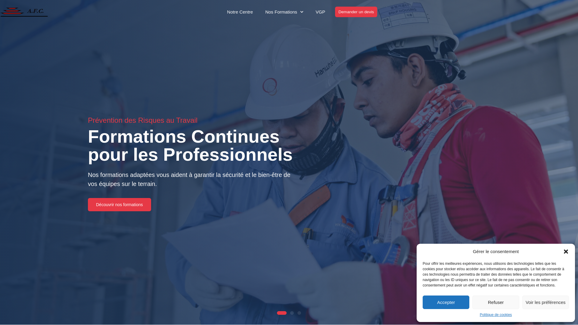 Capture d'écran de Antilles Formations Controles (AFC) : votre site de formations en Martinique