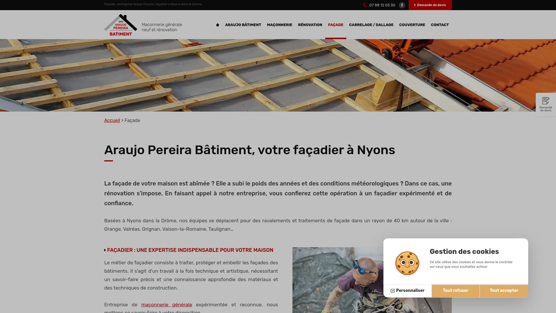 Capture d'écran de Rénovation de Façade par Araujo Pereira Bâtiment: Expertise en Façadier à Nyons, Drôme - Services de Ravalement, Peinture et Jointement