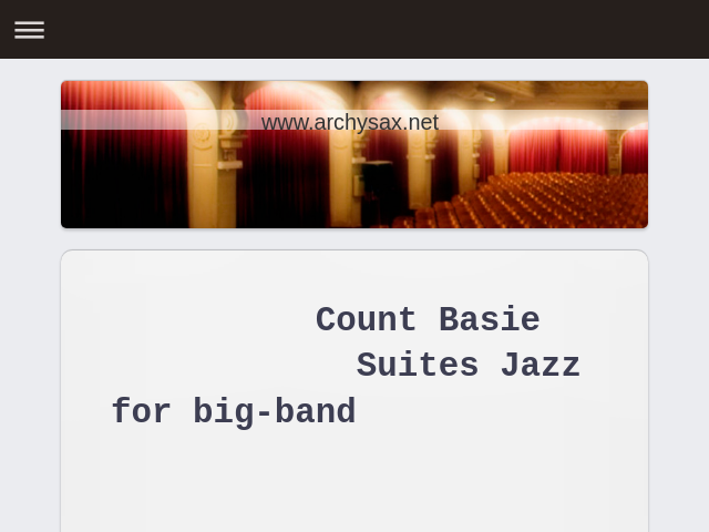 Count Basie Jazz Suite & Full Album Transcriptions | Archysax