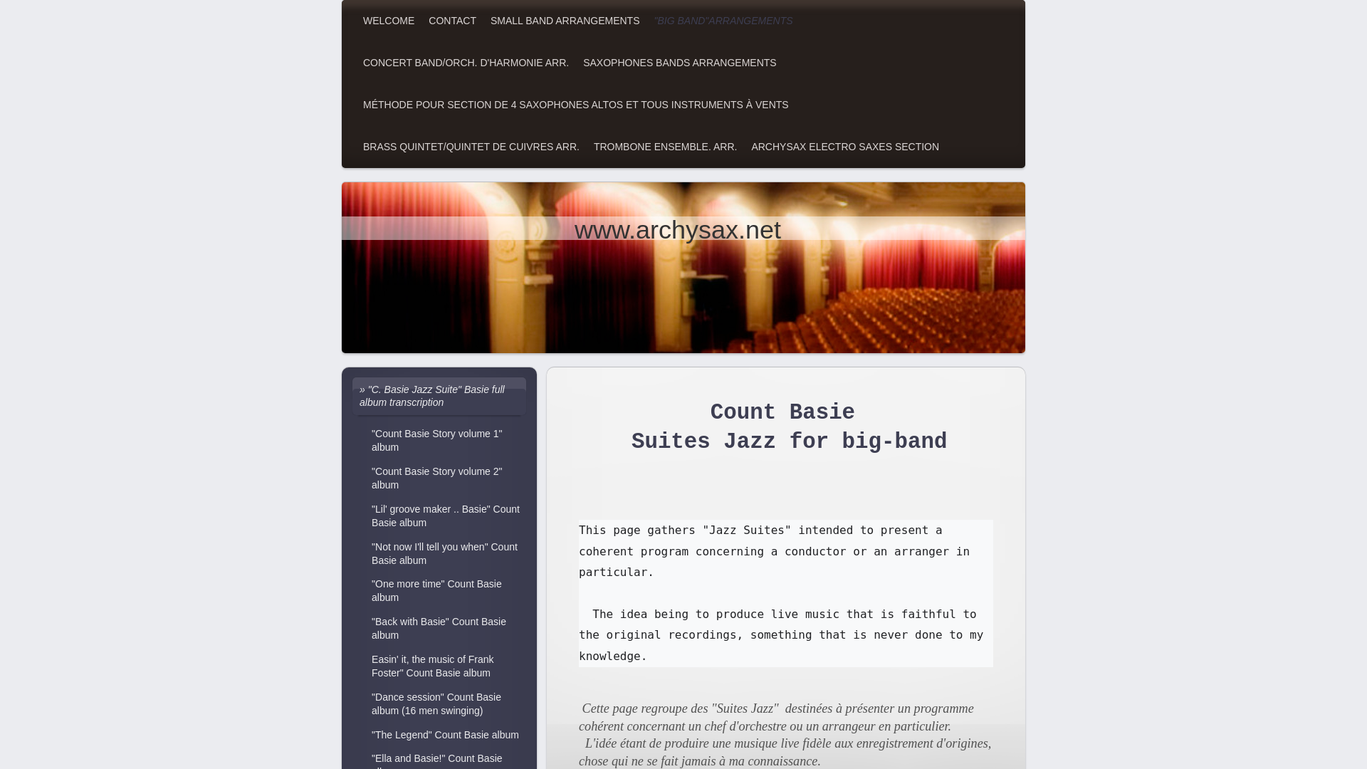 Count Basie Jazz Suite & Full Album Transcriptions | Archysax