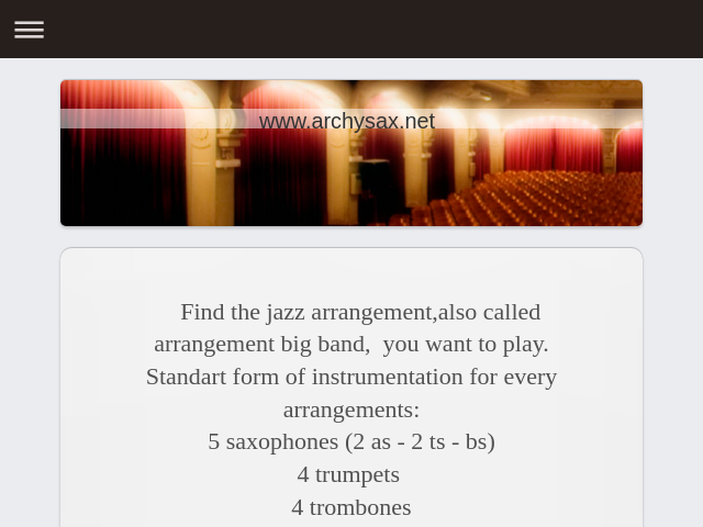 Professional Jazz Big Band Arrangements & Charts | Archysax