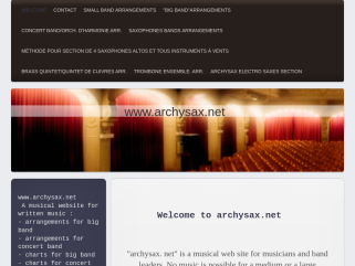 Archysax.net, partitions et arrangements musicaux