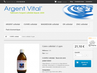 Complément alimentaire à base de cuivre colloidal