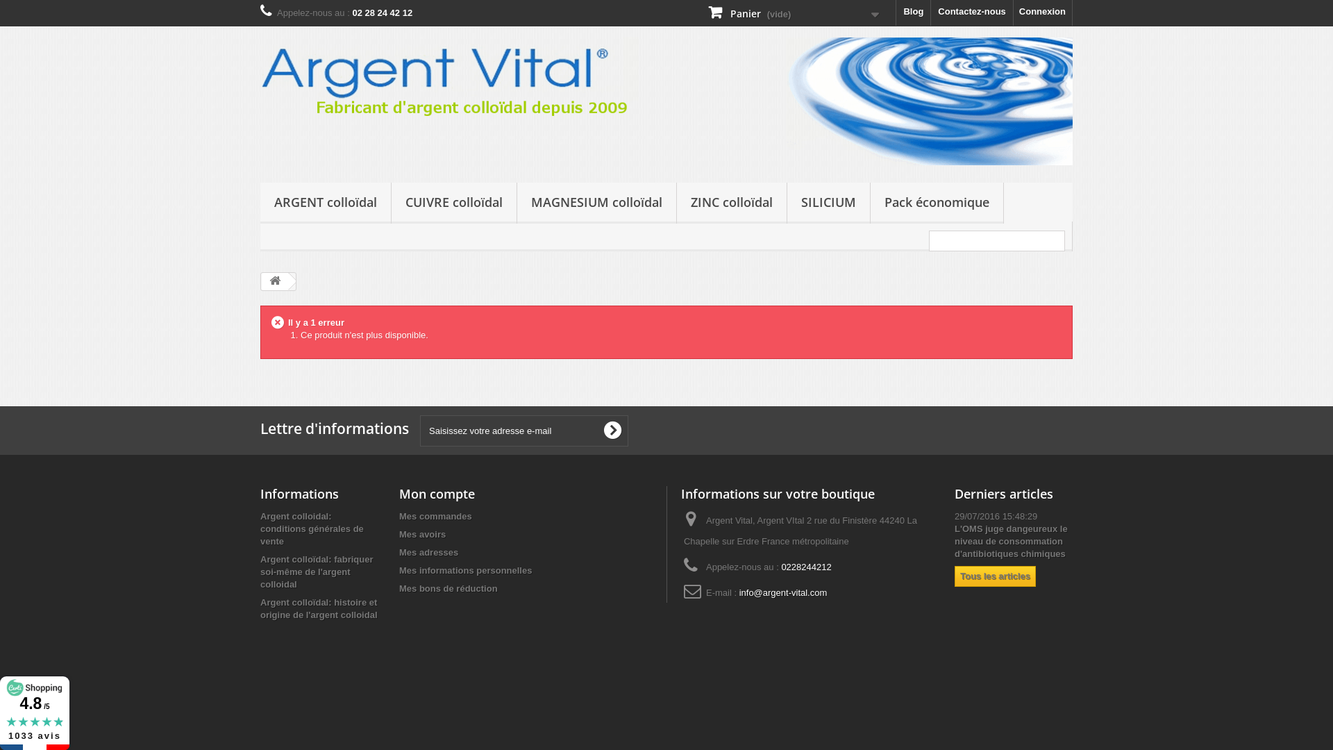 Capture d'écran de Complément alimentaire à base de cuivre colloidal