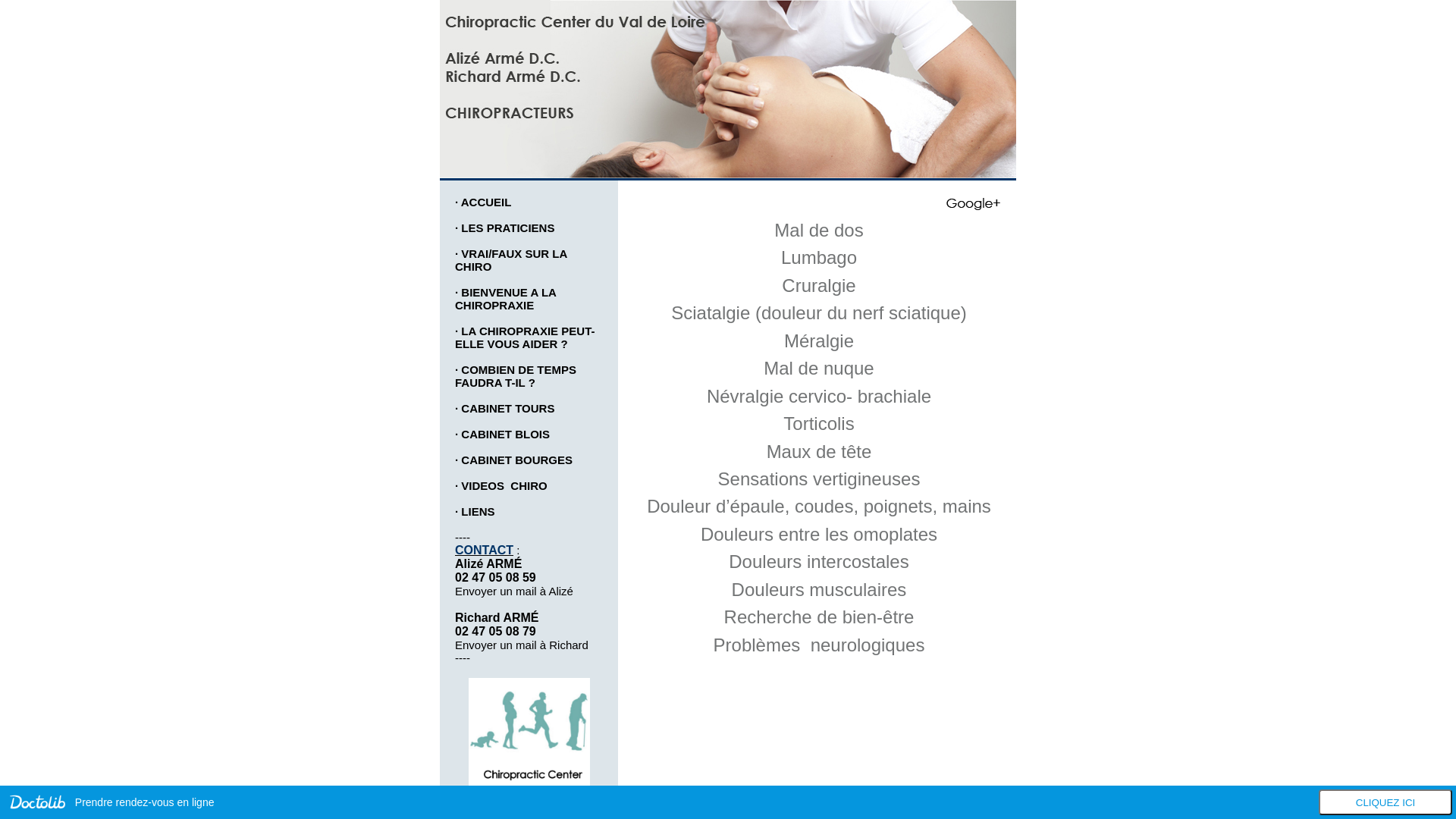 Capture d'écran de Chiropracteur à Tours et Bourges