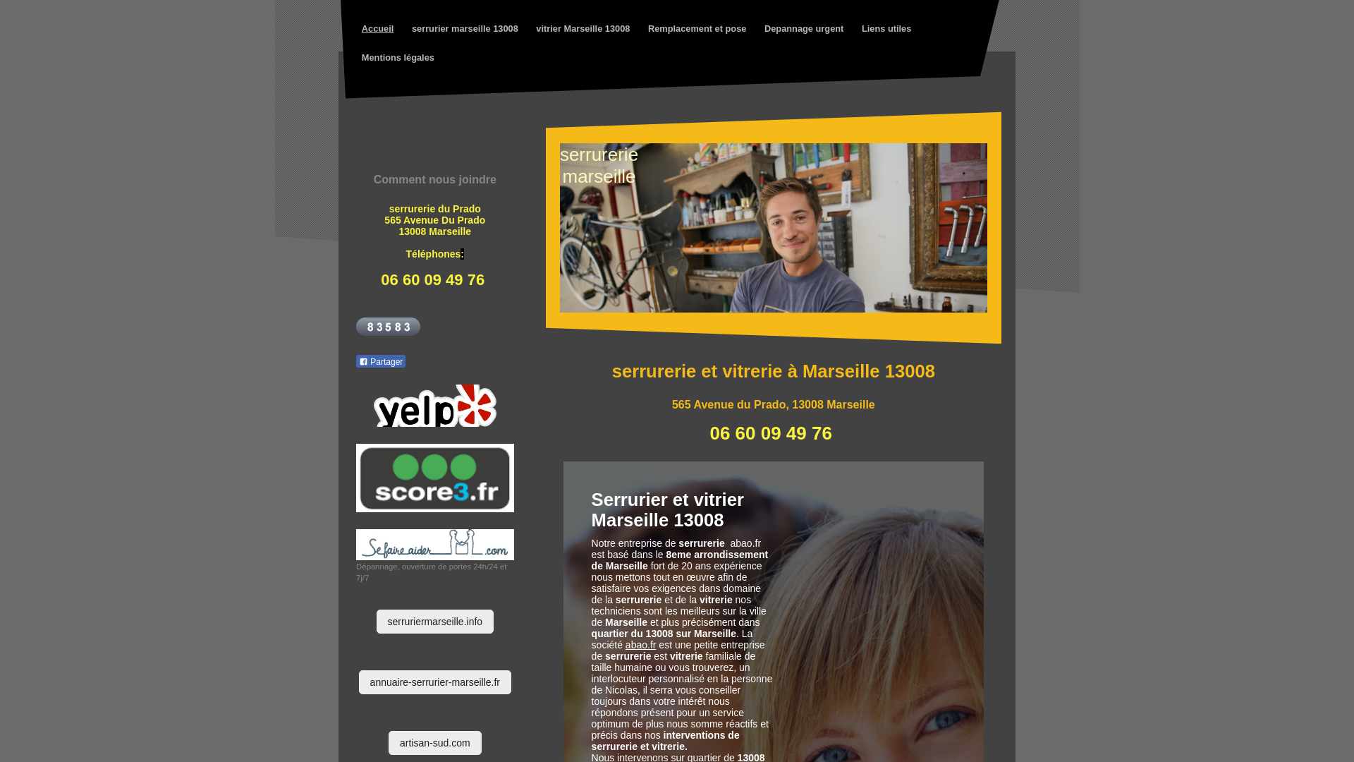 Capture d'écran de Serrurier et vitrier sur marseille 13008 et 8eme