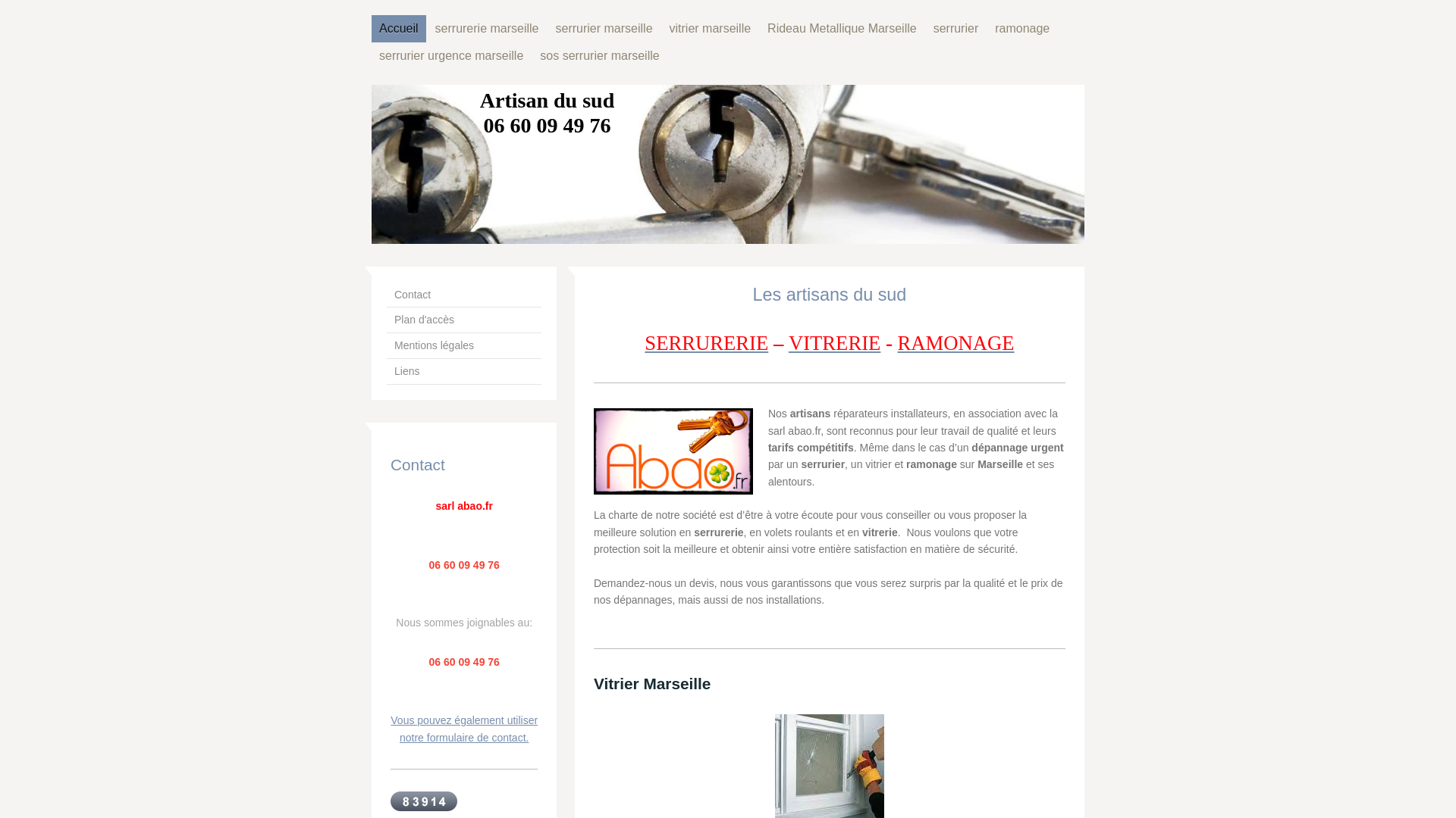 Capture d'écran de Serrurier et vitrier Marseille
