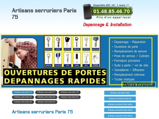 Serrurier Paris tel:01.47.70.49.39 Serrurerie Serruriers