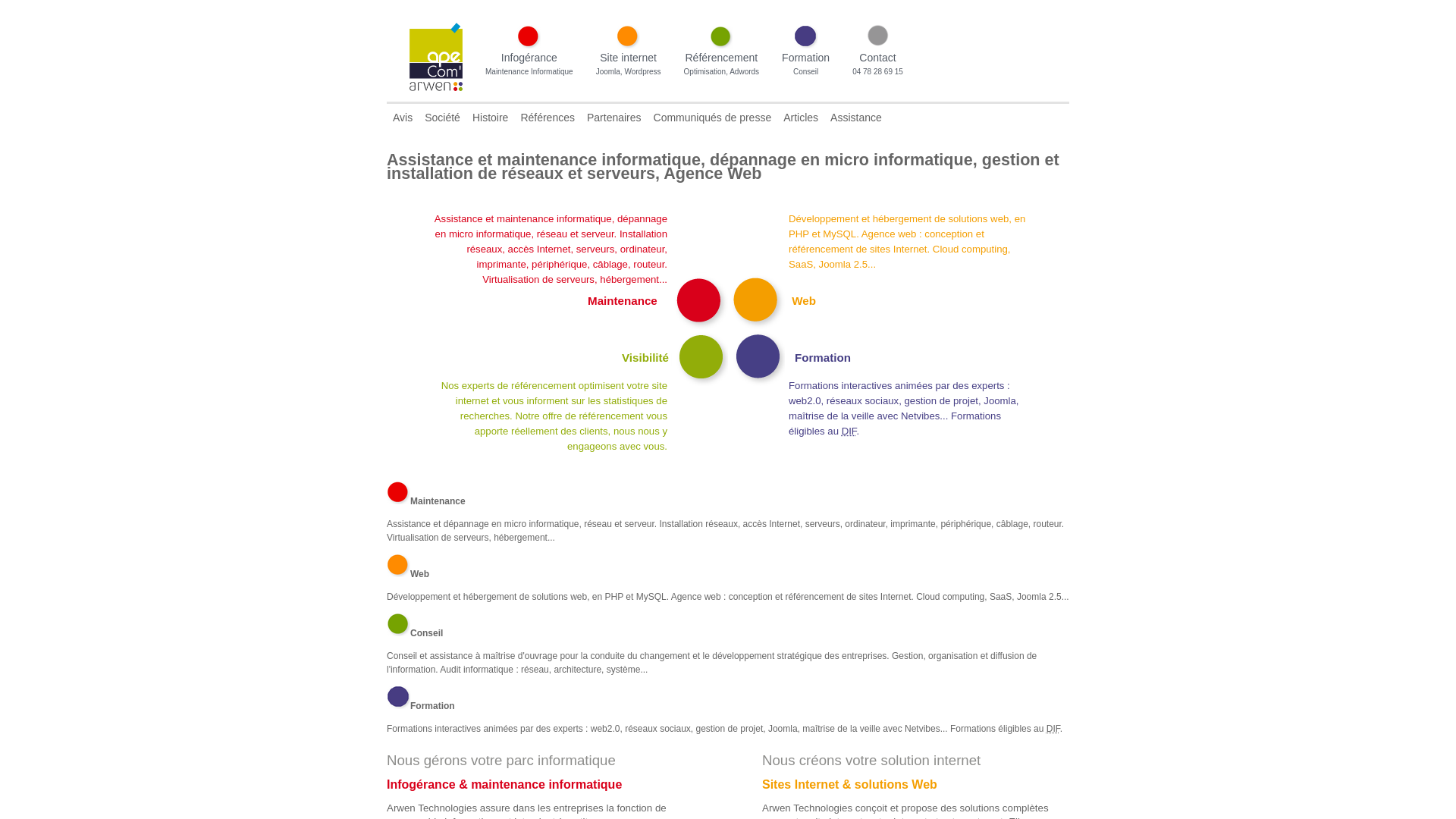 Capture d'écran de Maintenance informatique, maintenance informatique à Lyon, maintenance de parc informatique