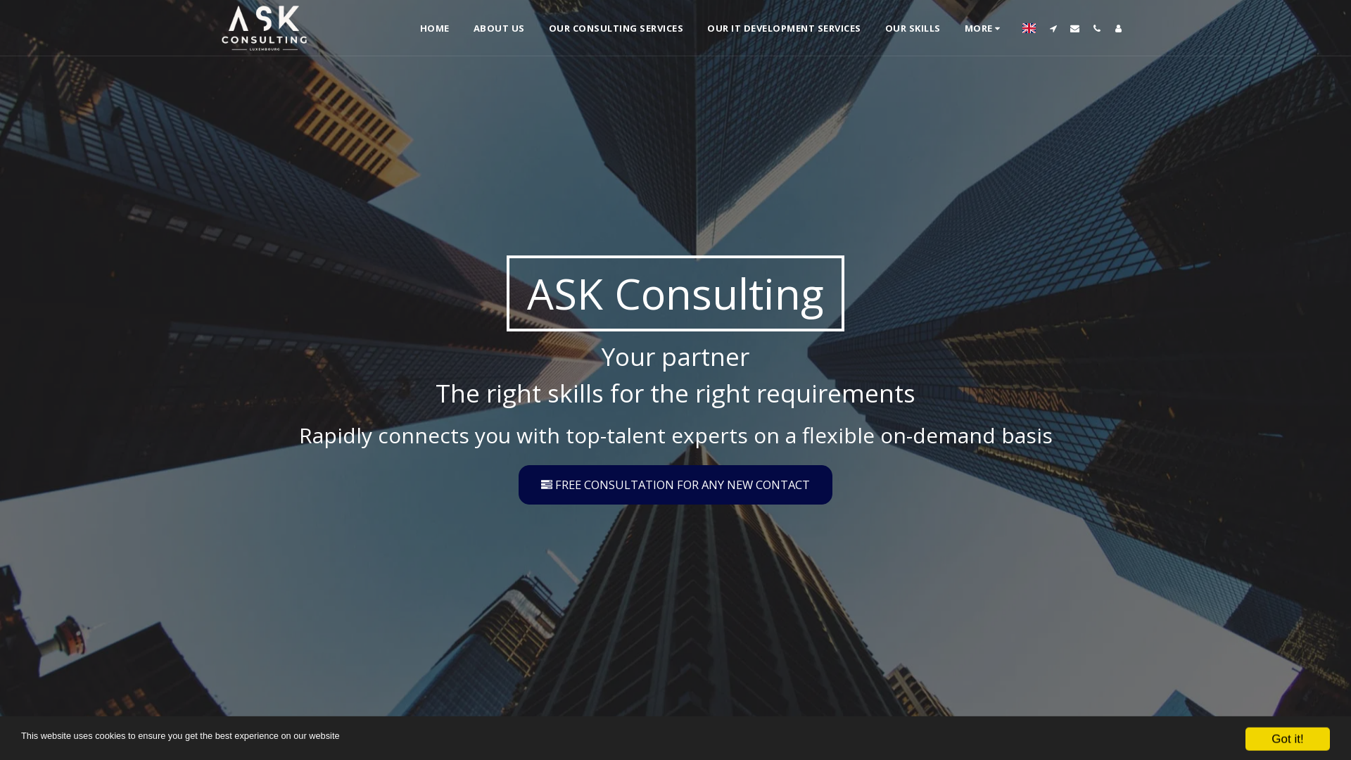 Capture d'écran de Ask consulting Sap erp S4hana Luxembourg France CS SD MM WM PM