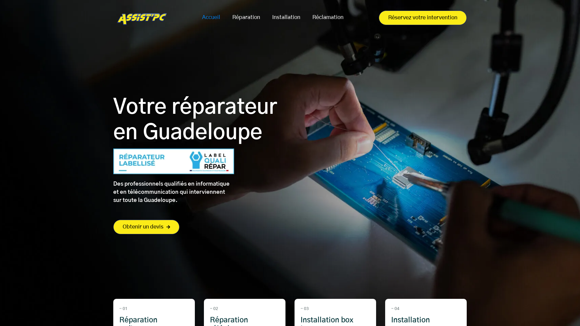 Capture d'écran de INSTALLATION - DEPANNAGE - VENTE D'ANTENNES PARABOLE & TNT
INSTALLATION -DEPANNAGE ET VENTE MATERIEL INFORMATIQUE