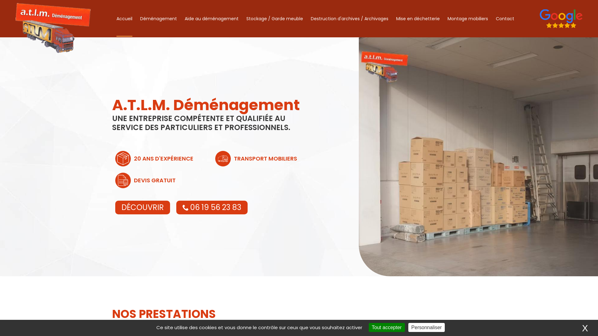 Capture d'écran de A.T.L.M.DEMENAGEMENT Montargis