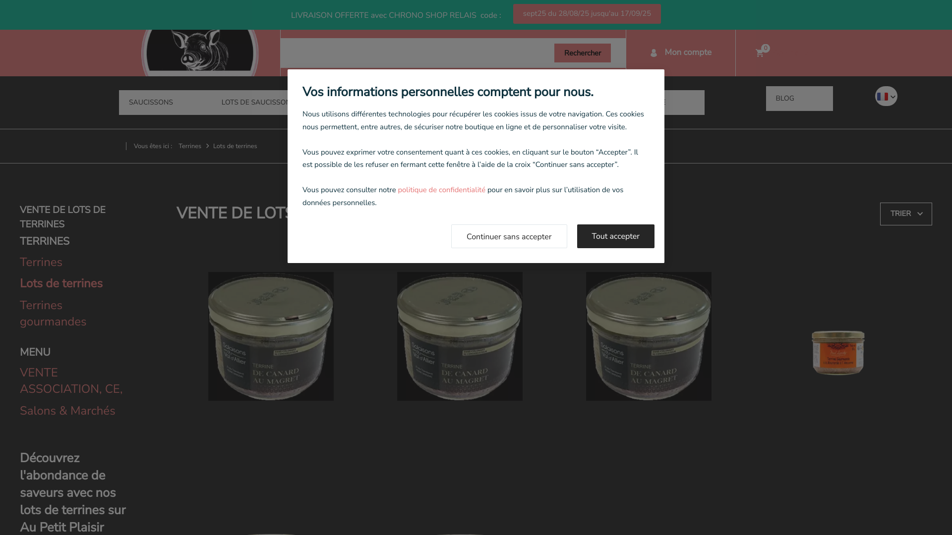 Capture d'écran de Lots de terrines 