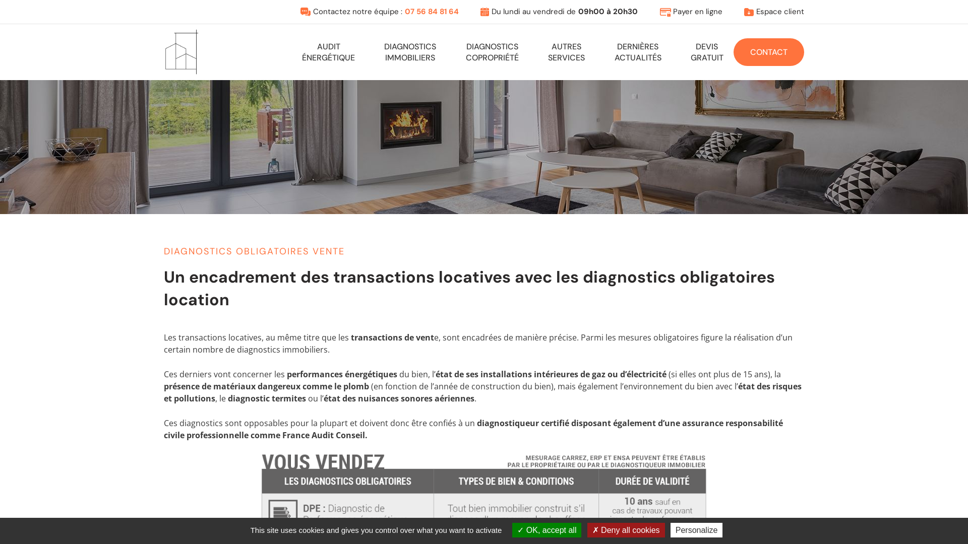 Capture d'écran de Diagnostic immobilier France Audit Conseil