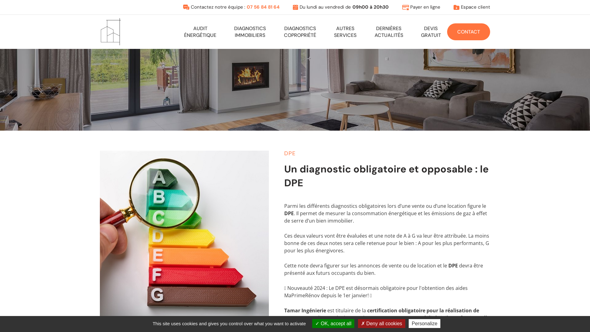 Capture d'écran de Diagnostic de performance energetique DPE