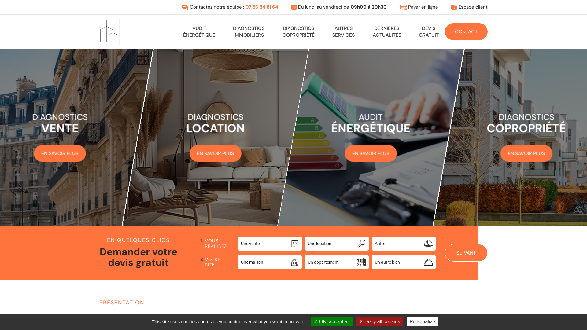 Capture d'écran de France Audit Conseil, un diagnostiqueur au service de tous vos projets immobiliers sur toute l'Île-de-France. 