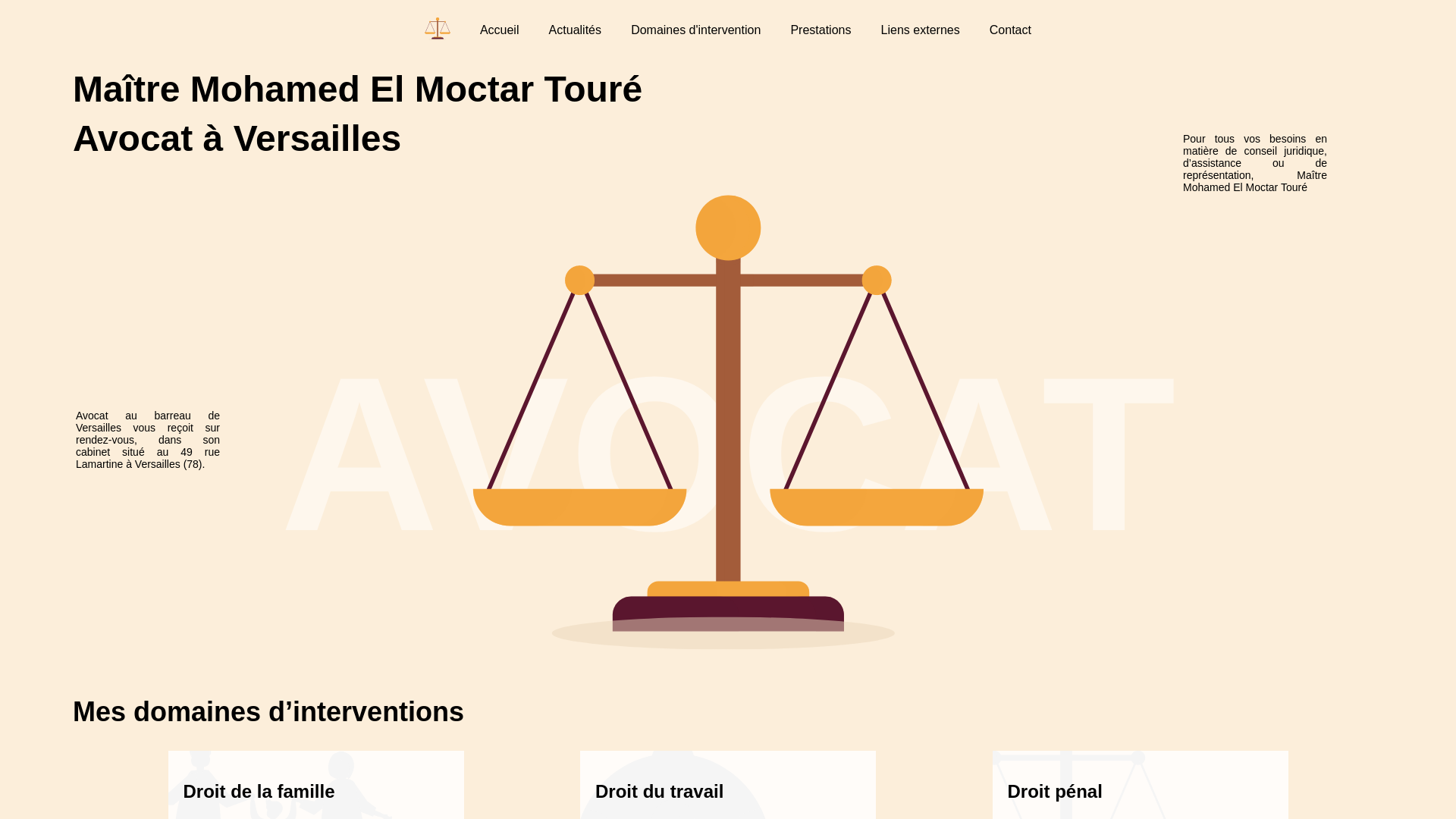 Capture d'écran de CABINET D'AVOCAT A VERSAILLES, MAÎTRE TOURE MOHAMED EL MOCTAR