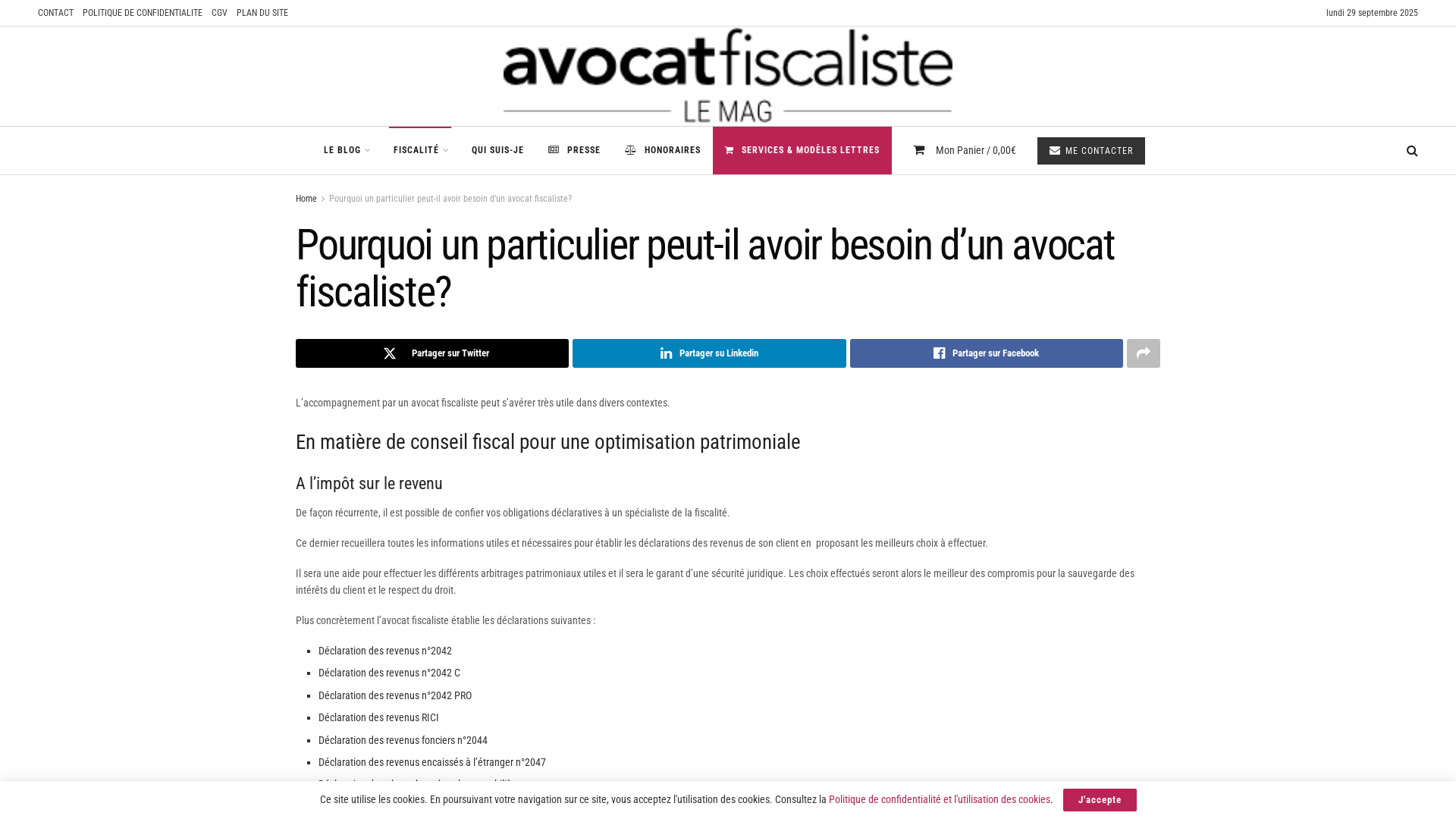Capture d'écran de Isabelle Arpaia avocat fiscaliste paris
