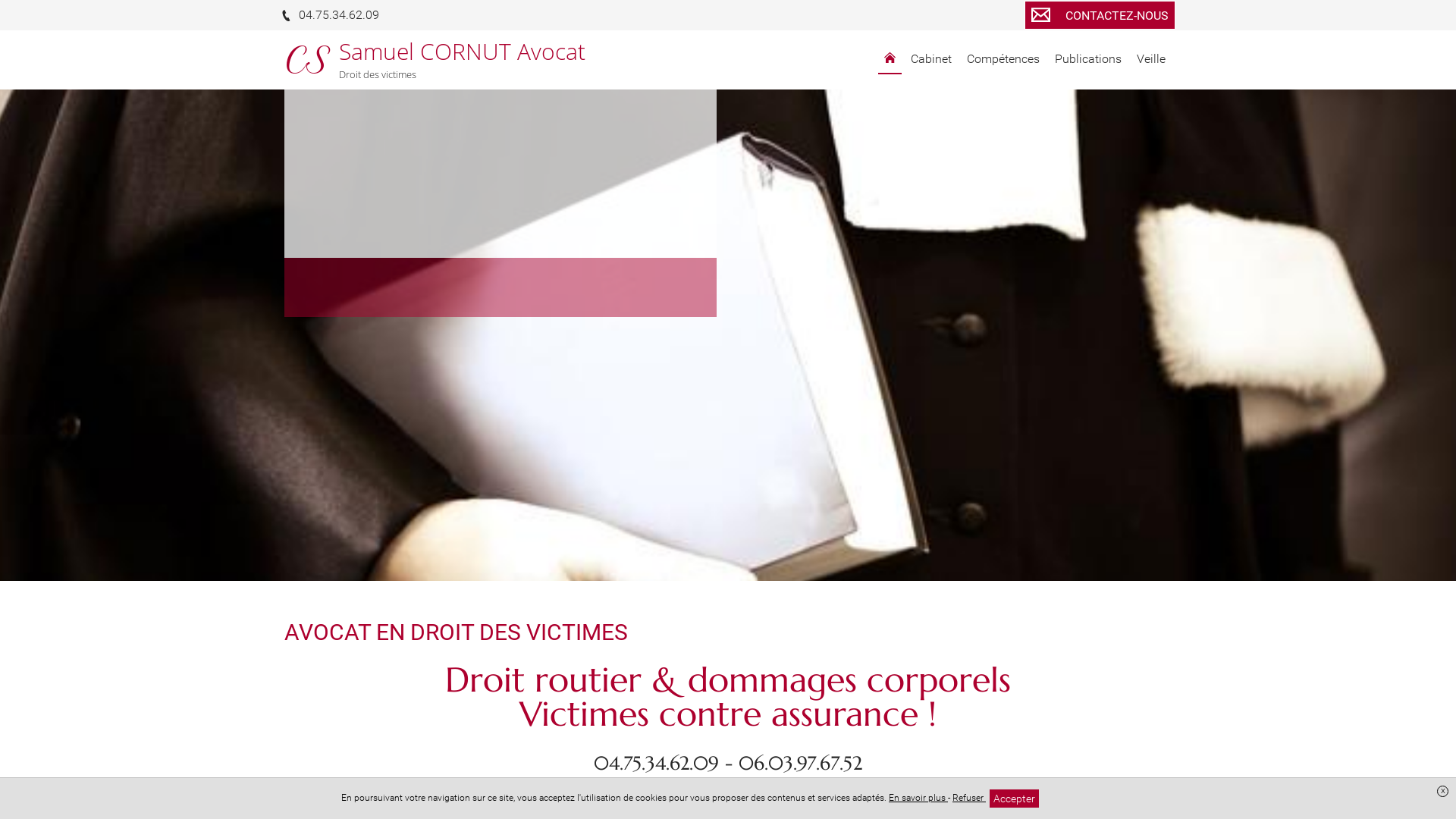 Capture d'écran de Avocat spécialisé en droit des victimes
Droit routier & dommages corporels
Victimes contre assurance !